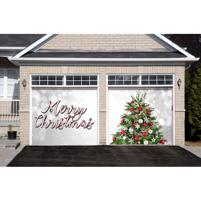 The Holiday Aisle® Merry Christmas Tree Garage Door Mural 2 Piece Set